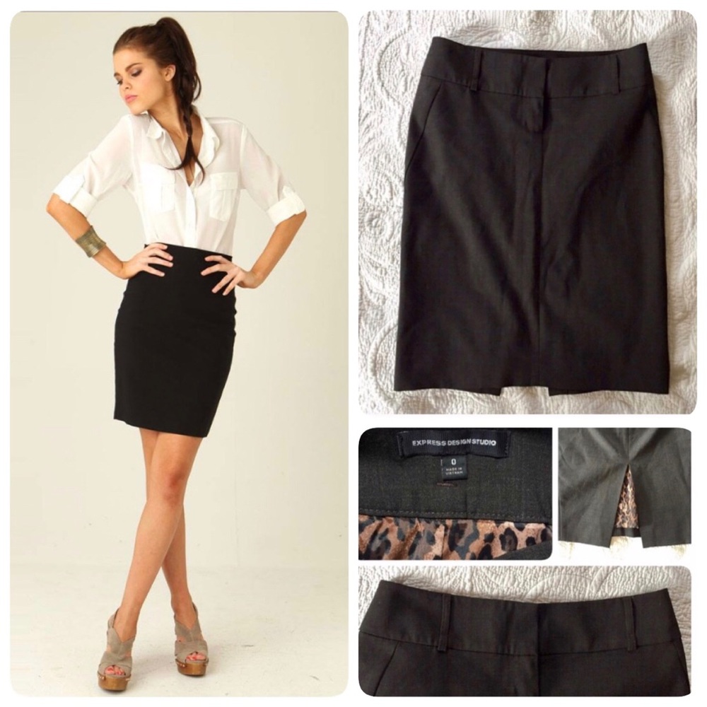 Brown Express Skirt, leopard lining, sz 0
